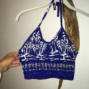 Women’s Blue Palm Trees Hater Tank Top! Sz: M